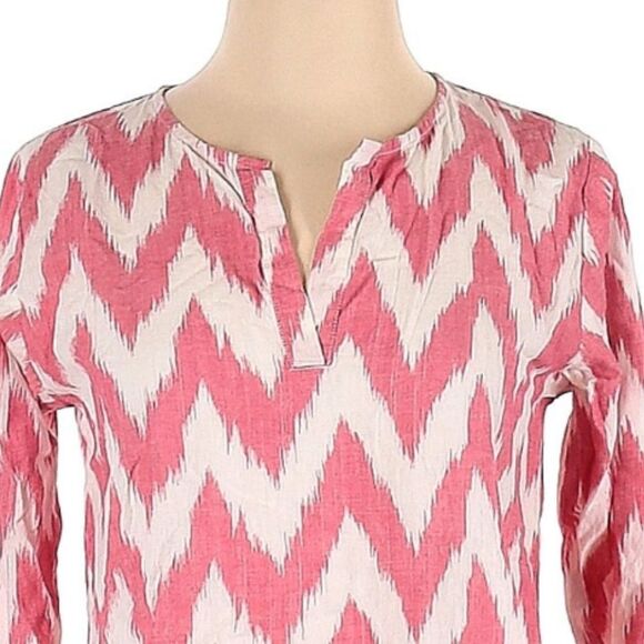 Pine Cone Hill Fine Linens Caftan Beach Cover Nightgown  XSMALL Pink Zig Zag - Picture 3 of 14